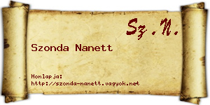 Szonda Nanett névjegykártya